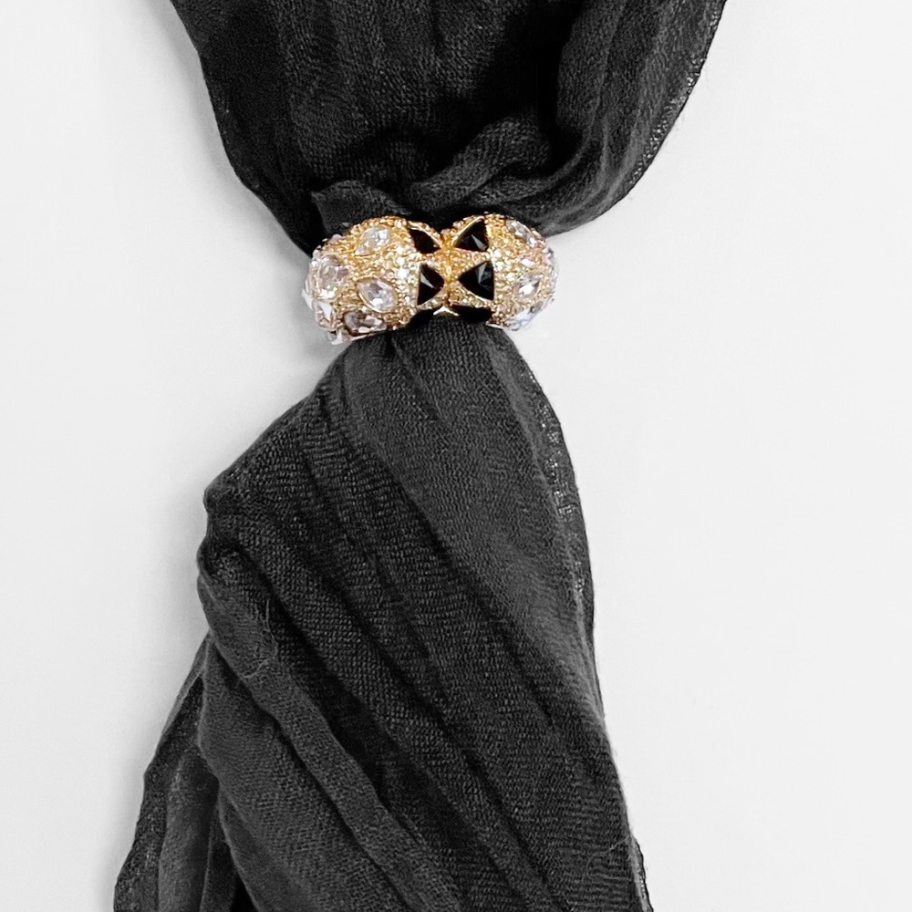 Atelier Swarovski by Emma J. Shipley, Leopard 🐆 Scarf Ring Ltd Ed. - Gold